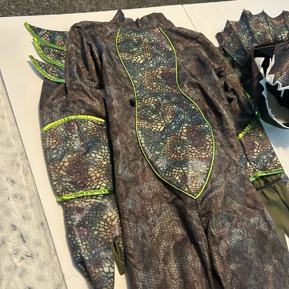 Brown and Green Reptile Costume with Hood